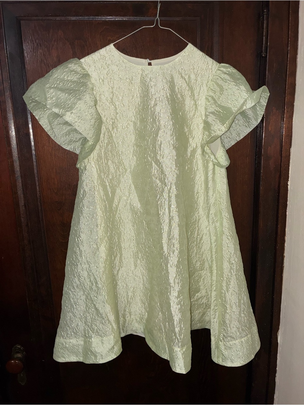 Steve Madden Pale Mint Textured Flutter Sleeve Dress